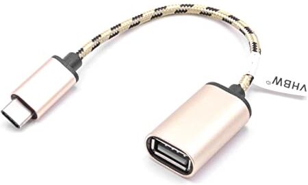 vhbw Adattatore OTG Compatibile con Apple TV 4 dispositivi mobili Cavo da Presa USB-3.1 Tipo C a connettore USB 2.0 A, Oro Rosa