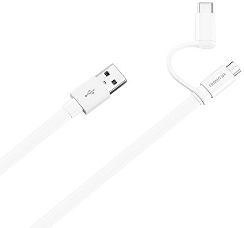 Huawei Cavo 2 in 1 Type-C + Micro USB, Accessorio Originale, Bianco