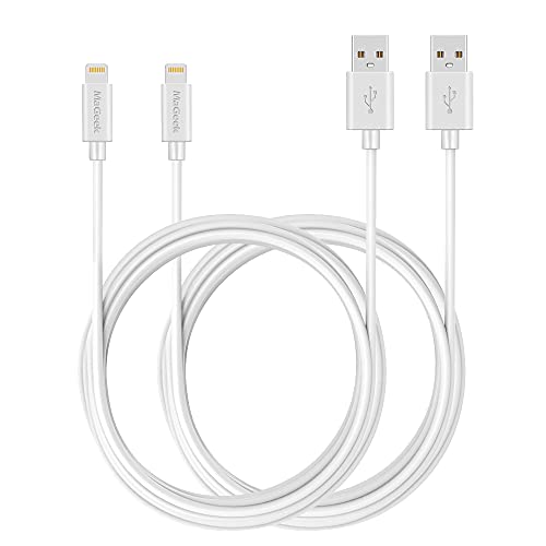 MaGeek ( Confezione da 2 3,0 Metri Super Lungo di Apple MFi Certificato Fulmine a Cavo USB Cavo di Dati di Ricarica per iPhone, iPad, iPod (Bianca)