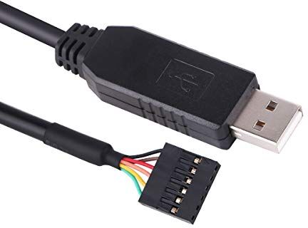 Green-utech 6FT USB RS232 a TTL 5v 6 Pin 1 '' Dupont UART Cavo seriale Chip FTDI per Windows Linux e Mac OS (5.0V 6P_2.54 Dupont)