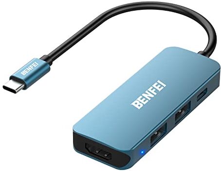 BENFEI Hub USB C 4 in 1, adattatore hub USB tipo C a HDMI 4K/2 *USB 3.0 /60W Power Delivery, per iPhone 15 Pro/Max MacBook Pro/Air 2023 iPad Pro iMac S23 XPS 17 e altro