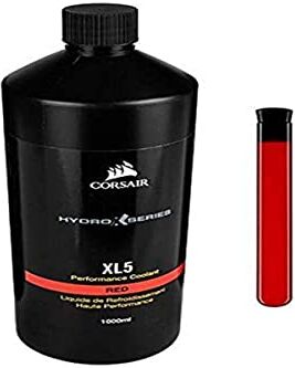 Corsair Hydro X Serie, XL5 Performance Liquido refrigerante, 1L (Colore Traslucido Vibrante, Refrigerante dalle Elevate Prestazioni, Innovativi Inibitori Anticorrosione e Antibatterici) Rosso