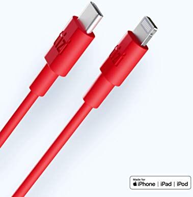 tizi equinux  Flip Ultra USB-C to Lightning Cable (50cm, Red) Apple MFi Certified, PD Power Delivery Cable for Fast Charging. Compatible with iPhone XS, XS Max, XR, 8, 8 Plus, iPad & MacBook