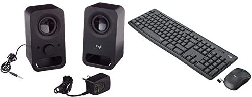 Logitech Z150 Altoparlanti Stereo Multimediali Compatti, Ingresso Audio da 3.5 mm & MK295 Kit Mouse e Tastiera Wireless – Tecnologia SilentTouch, Tastierino Numerico