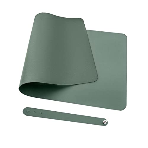 Morain Morian Tappetino per mouse grande, in pelle PU, colore: verde scuro, 300 x 600 mm