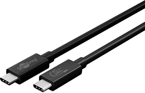 goobay 61716 USB4 Cavo Gen 3x2 / USB C a USB C Cavo di Ricarica Rapida 240 W 48 V 5 A/40 Gbits velocità di trasferimento Dati/Cavo USBC 4.0 Certificato/0,7 m