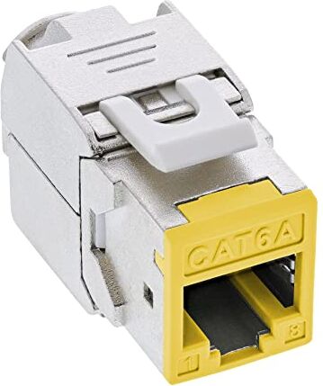 InLine ® Keystone Confezione da 8 prese RJ45, schermate, Cat.6A, colore: Giallo