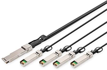 Digitus Cavo universale da 40 Gbit/s QSFP+ a 4x SFP+ 10 Gbit/s DAC-Breakout 2 m 10 Gbit/s per canale Cavo di rete Direct Attach Cable Direct Attach Copper