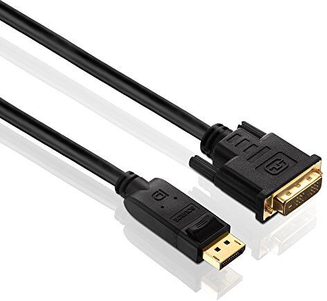 PureLink PI5200-150 Cavo adattatore da DisplayPort a DVI-D (FullK 2K (1080p), Ethernet), (connettore DisplayPort (20 pin) a connettore DVI-D (18 + 1 pin), certificato, 15,0 m, nero