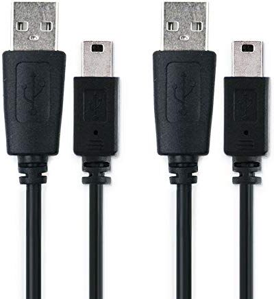 CELLONIC 2x Cavo di ricarica Mini USB compatibile con Philips GoGear Vibe SA4VBE04 SA4VBE08 Raga SA4RGA04 Muse SA2MUS SA3MUS cavetto USB 1A per lettore MP3 1m in PVC nero per player multimediale