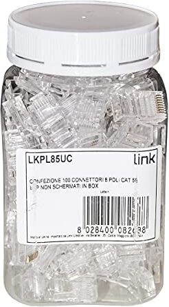 LINK LKPL85UC Confezione 100 connettori 8 Poli Cat 5E UTP Non schermati (LKPL85UC)