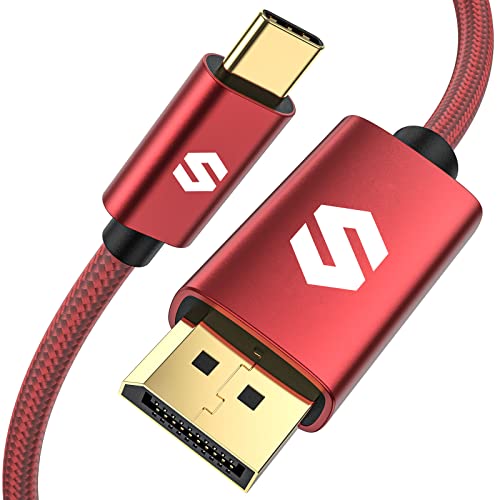 Silkland Cavo USB C DisplayPort 2M (4K@60Hz, 2K@144Hz) Rosso, DisplayPort USB C(Compatibile con Thunderbolt 4/3) per iPhone 15 Serie, MacBook Pro/Air, iMac, iPad Pro/Air, Galaxy S8-S24, Pixelbook, XPS