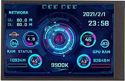 Annadue Monitor della Temperatura Hardware della CPU da 3,5 Pollici, Display di Espansione Esterna Schermo IPS Ad Alta Risoluzione, Monitor per Case Mini ITX per PC per Chassis del PC