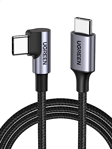 UGREEN Cavo USB C 60W 90 Gradi, USB Tipo C PD 3.0 Compatible con iPhone 15 Plus Pro Max,Galaxy S24 S23 S22 S21, MacBook Pro/Air, iPad Pro/Air/Mini, Pixel 8/7/6. 3M