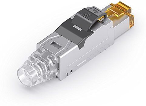 PureLink Mca030 Spina da Campo Rj45 Keystone Cat 6A, Montaggio senza Attrezzi, Schermato Adatto per Cavo da Awg23 a Awg26, 1 Pezzo, Trasparente