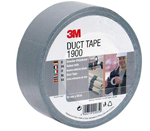 3M Nastro adesivo 1900 Value Nastro adesivo grigio argento per tutti i lavori di riparazione, etichettatura e sigillatura, 50 mm x 50 m, 1 rotolo di nastro adesivo