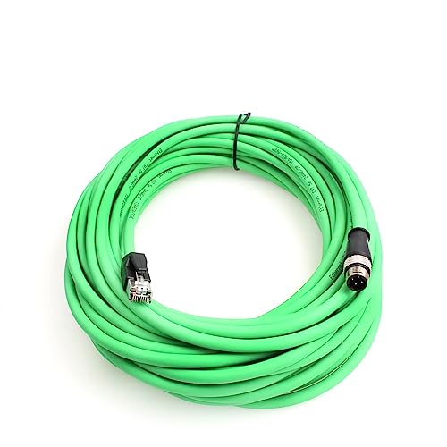 EONVIC M12 4 pin maschio a RJ45 E4 spina ad alta flessione Cat5e cavo Ethernet industriale Dynamic PUR (8M, verde)