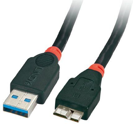 Lindy Cavo USB 3.0, Tipo A/Micro B, 1 Metro, Nero