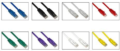 Link LK6AU0108 Conf. 8 Cavi Rete Categoria 6A Non schermato UTP AWG24 Colori Diversi Grigio Blu Nero Rosso Verde Viola Bianco Giallo. HALOGENFREE, MT 1