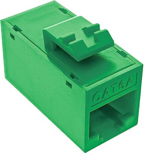 InLine ® Keystone Confezione da 8 prese RJ45, non schermate, Cat.6A, colore: Verde