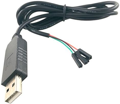 TOP-MAX Cavo adattatore seriale da USB a TTL 4 pin nero maschio PL2303HX chip Linux, Mac, WinCE e Windows (XP, 2003), Vista Win 7 ect. (1 m, con 4 cavi maschio-maschio)