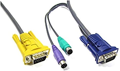 Cablematic Speciale Cavo 3-in-1 VGA/PS2 1,8 m (HD15M/HD15M + + MiniDin6M MiniDin