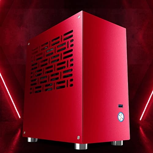 Dpofirs Custodia Mini ITX, Chassis per Computer da Gioco, Custodia per Mini PC in Lega di Alluminio Supportata da Flex con Piedino Antiscivolo, Prese d'Aria Laterali