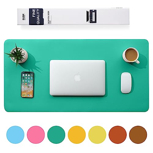 BUBM Tappetino da scrivania multifunzione, impermeabile, in pelle di poliuretano, ultra sottile, antiscivolo, per l'ufficio e la casa, 90 x 43 cm, colore: verde chiaro