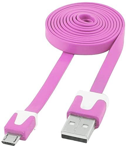 Techly 303645 Cavo Flat USB AM a Micro USB M Rosa 1m Rosa fucsia