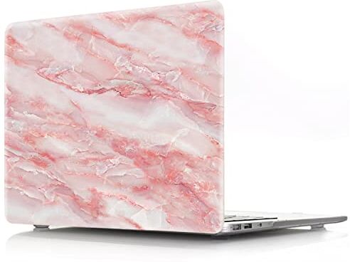 JZ Cover caso per MacBook Air M1 / Newest Air 13 (2018-2020, Models: A2337 / A2179 / A1932) Hard Skin with Keyboard Cover [Marble Series Pink]