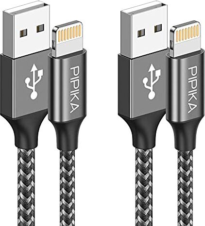 PIPIKA Cavo iPhone, 1M 2Pack Cavo USB iPhone [Certificato Apple MFi C89], Cavo Lightning, cavo caricatore iphone Carica Rapida Compatibile per iPhone 14/13/12/11/X/XS/XS Max/XR, iPad