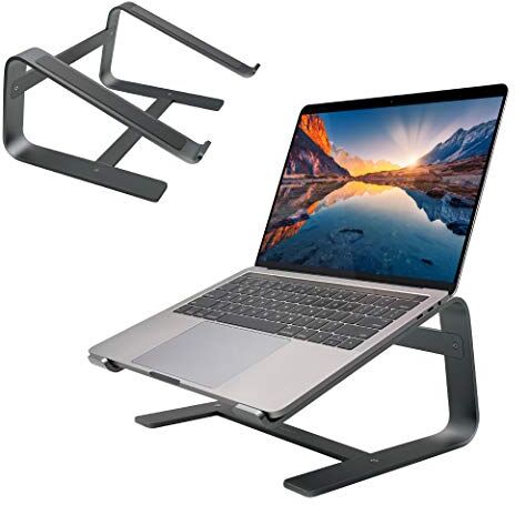 Macally Supporto per computer portatile in alluminio, compatibile con tutti i MacBook/Pro/Air e portatili da 10" a 17,3", elegante e robusto supporto per laptop (), grigio siderale