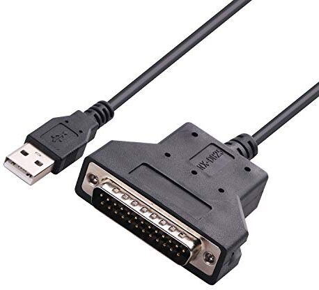 Green-utech Cavo adattatore seriale da USB a RS232 DB25 da 1,5 m per scanner per codici a barre, chip CP2102 all'interno