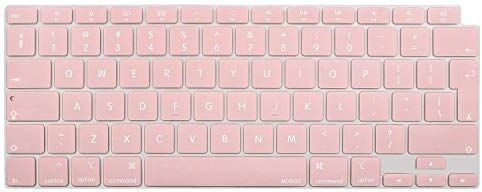 MOSISO Tastiera Cover Compatibile con MacBook Air 13 2022 2021 2020 M1 A2337 A2179 Backlit Tastiera Magica con Display Retina & Touch ID, Impermeabile Antipolvere Silicone Protettiva,Quarzo Rosa