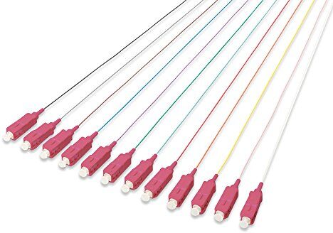 Digitus DK25221024 Set 12 Cavi Pigtail Fibra Ottica Colorati Connettori SC Om4 50/125 Simplex