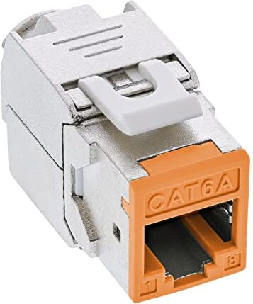 InLine ® Keystone Confezione da 8 prese RJ45, schermate, Cat.6A, arancione