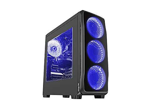 Natec Genesis Titan 750 Torre Nero, Blu Case per computer (Torre, PC, ABS sintetico, SPCC, Nero, Blu, ATX, Micro ATX, Mini-ITX, Gioco)