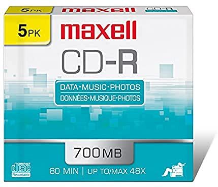 Maxell Cdr-700mb 5 Pk Data Recordable Cds-Slim Jewel