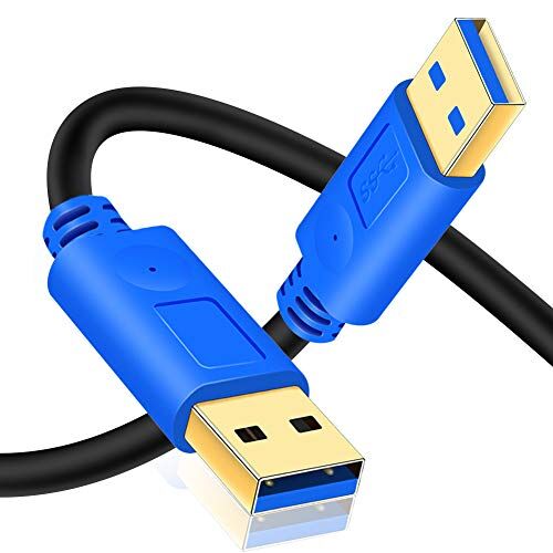 Hanprmeee Cavo USB 3.0 Maschio a Maschio, Cavo 5Gbps per Dischi Rigidi, Altoparlanti, Computer, Lettore Blu-Ray, DVD, Raffreddamento PC Portatile (0.5M/2Pack)