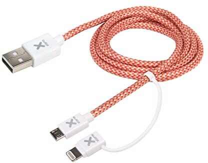 Xtorm CX009 Cavo Dual USB, Rosso/Grigio