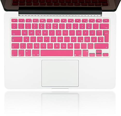 NALIA Protezione per Tastiera compatibile con Macbook Air/Pro/Pro Retina 13' & 15' pollici, Sottile Silicone Skin Trasparente Morbido Copertura Traslucido Pellicola Protettiva, Colore:Pink