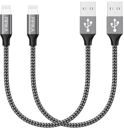 PIPIKA Cavo iPhone, 0.3M 2Pack Cavo USB iPhone [Certificato Apple MFi C89], Cavo Lightning, cavo caricatore iphone Carica Rapida Compatibile per iPhone 14/13/12/11/X/XS/XS Max/XR, iPad