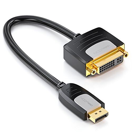 deleyCON 0,15m Cavo Adattatore DisplayPort a DVI Full HD 1080p60Hz WUXGA HDCP EDID Maschio DP a DVI Femmina