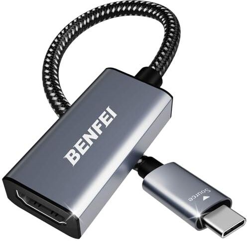 BENFEI Adattatore da USB C a HDMI 4K, adattatore  da Thunderbolt 3 a HDMI compatibile con MacBook Pro 2019/2018/2017, Samsung Galaxy S10 / S9 e altro [guscio in alluminio e cavo in nylon]