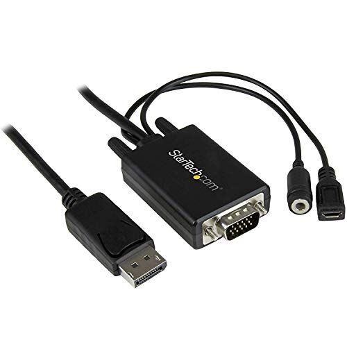 StarTech.com Adattatore DisplayPort VGA da 3m Cavo Convertitore DisplayPort a VGA con Risoluzione 1920 x 1200/ 1080p e audio Alimentato da Micro USB 3 metri (DP2VGAAMM3M)