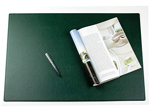 DELMON VARONE - FINE LEATHERGOODS MADE IN GERMANY DELMON VARONE – Sottomano da scrivania XXL in similpelle vegana in verde, antiscivolo, cancellabile, adatto come tappetino per mouse, grande 65 x 45 cm