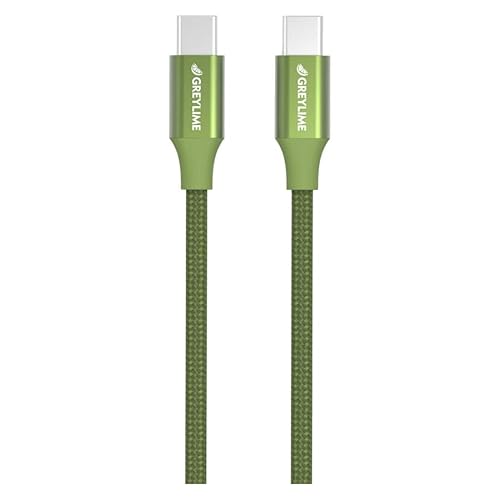 GreyLime Cavo da USB-C a USB-C intrecciato, 2 m, colore: Verde