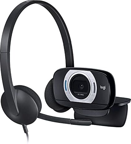 Logitech C615 Webcam Portatile + H340 Cuffie Cablate per Computer