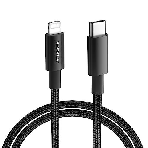 iLinker Cavo USB C a Lightning 0.88M[Certificato MFi] Cavo iPhone USB Tipo C Carica Rapida Caricatore iPhone per iPhone 14 13 12 11 Pro Max 14 13 12 Mini XR XS X 8Plus 8 SE 2020 iPad,Nero