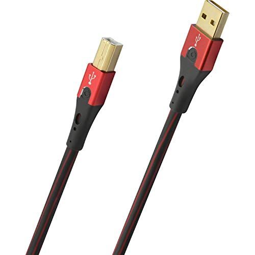 OEHLBACH d1 C9425 USB della Evolution B 750 (di alta qualità usb 2.0 a USB 2.0 cavo dati e audio B) 7,50 m NERO/ROSSO